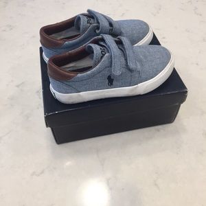 POLO Ralph Lauren toddler size 10 chambray shoes.